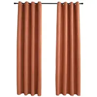 vidaXL Gordijnen verduisterend met ringen 2 st 140x175 cm roestkleurig