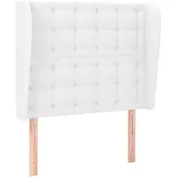 vidaXL Hoofdbord met randen 93x23x118/128 cm kunstleer wit