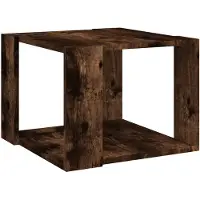 vidaXL Salontafel 40x40x30 cm bewerkt hout gerookt eikenkleurig