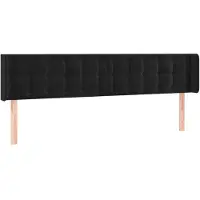vidaXL Hoofdbord met randen 183x16x78/88 cm fluweel zwart