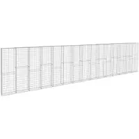 vidaXL Schanskorfmuur met deksels 900x50x200 cm gegalvaniseerd staal