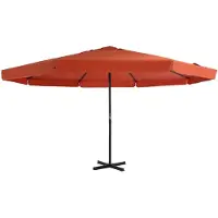 vidaXL Parasol met aluminium paal 500 cm terracottakleurig