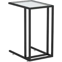 vidaXL Computer bijzettafel 50x35x65 cm gehard glas transparant
