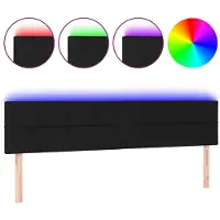 vidaXL Hoofdbord LED 160x5x78/88 cm stof zwart