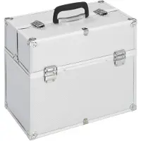 vidaXL Make-up koffer 38x23x34 cm aluminium zilverkleurig