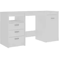 vidaXL Bureau, wit, 140x50x76 cm, houtvezel