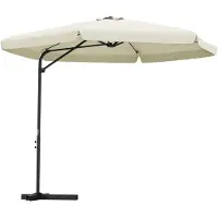 vidaXL Parasol met stalen paal 300 cm zandwit