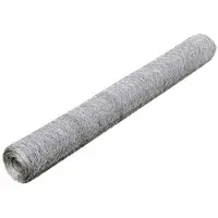 vidaXL Kippengaas 25x0,75 m gegalvaniseerd staal zilverkleurig