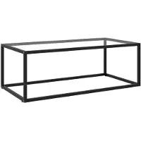 vidaXL Salontafel met gehard glas 100x50x35 cm zwart