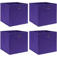 vidaXL Opbergboxen 4 st 32x32x32 cm stof paars
