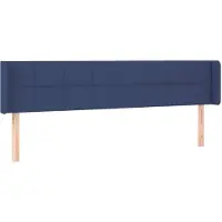 vidaXL Hoofdbord met randen 183x16x78/88 cm stof blauw