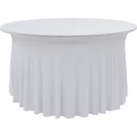 vidaXL 2 st Tafelhoezen stretch met rok 150x74 cm wit