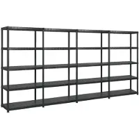 vidaXL Opbergrek 5-laags 340x40x185 cm kunststof zwart