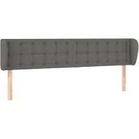 vidaXL Hoofdbord met randen 183x23x78/88 cm kunstleer grijs