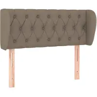 vidaXL Hoofdbord met randen 93x23x78/88 cm stof taupe