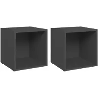 vidaXL Tv-meubelen 2 st 37x35x37 cm bewerkt hout grijs