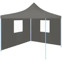 vidaXL Vouwtent pop-up met 2 zijwanden 3x3 m antraciet
