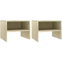 vidaXL Nachtkastjes 2 st 40x30x30 cm bewerkt hout sonoma eikenkleurig