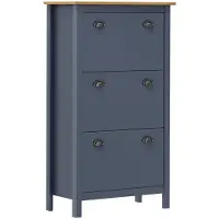 vidaXL Schoenenkast Hill 72x35x124 cm massief grenenhout grijs