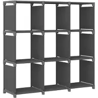 vidaXL Kast met 9 vakken 103x30x107,5 cm stof grijs