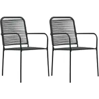 vidaXL Tuinstoelen 2 st katoenen touw en staal zwart