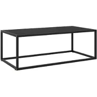 vidaXL Salontafel met zwart glas 100x50x35 cm zwart