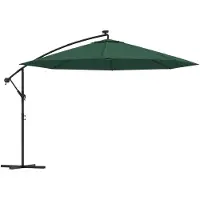 vidaXL Zweefparasol met LED-verlichting en metalen paal 350 cm groen