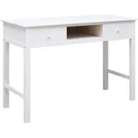 vidaXL Bureau, wit, 110x45x76 cm, hout