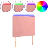 vidaXL Hoofdbord LED 100x5x118/128 cm fluweel roze