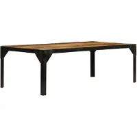 vidaXL Salontafel 110 cm massief ruw mangohout en staal