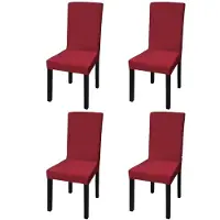 vidaXL Stoelhoezen 4 st stretch recht bordeaux