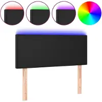 vidaXL Hoofdbord LED 90x5x78/88 cm kunstleer zwart