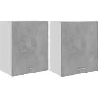 vidaXL Bovenkasten 2 st Lyon 50x31x60 cm bewerkt hout betongrijs