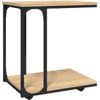 vidaXL Bijzettafel met wieltjes 50x35x55,5 cm hout sonoma eikenkleurig