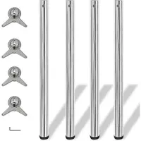 vidaXL 4 stuks verstelbare tafelpoten, chroom, 870 mm
