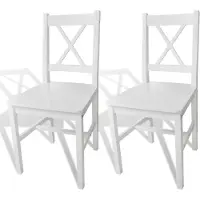 vidaXL Eetkamerstoelen hout wit 2 st online kopen