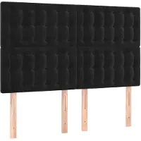 vidaXL Hoofdbord zwart 144x5x118/128 cm fluweel