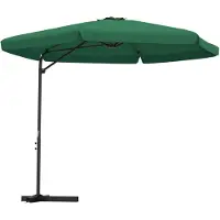 vidaXL Parasol met stalen paal 300 cm groen