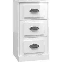 vidaXL Dressoir 36x35,5x67,5 cm bewerkt hout hoogglans wit
