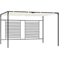 vidaXL Prieel met uittrekbaar dak 180 g/m² 3x4x2,3 m crèmekleurig