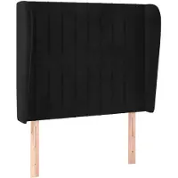 vidaXL Hoofdbord met randen 83x23x118/128 cm fluweel zwart
