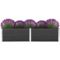 vidaXL Plantenbak verhoogd 250x100x54 cm HKC grijs