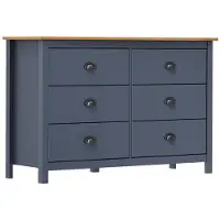 vidaXL Dressoir Hill 125x40x80 cm massief grenenhout grijs