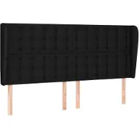 vidaXL Hoofdbord met randen 183x23x118/128 cm stof zwart