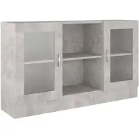 vidaXL Vitrinekast 120x30,5x70 cm bewerkt hout betongrijs