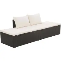 vidaXL Tuinbed 195x60 cm poly rattan zwart