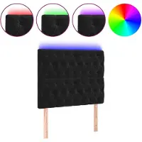 vidaXL Hoofdbord LED 90x7x118/128 cm fluweel zwart
