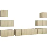 vidaXL 8-delige Tv-meubelset bewerkt hout sonoma eikenkleurig