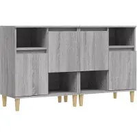 vidaXL Dressoirs 2 st 60x35x70 cm bewerkt hout grijs sonoma eikenkleur