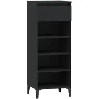 vidaXL Schoenenrek 40x36x105 cm bewerkt hout zwart